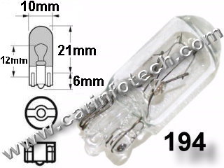 194 Miniature Wedge LED Bulb Short Round 6 To 12 Volts DC